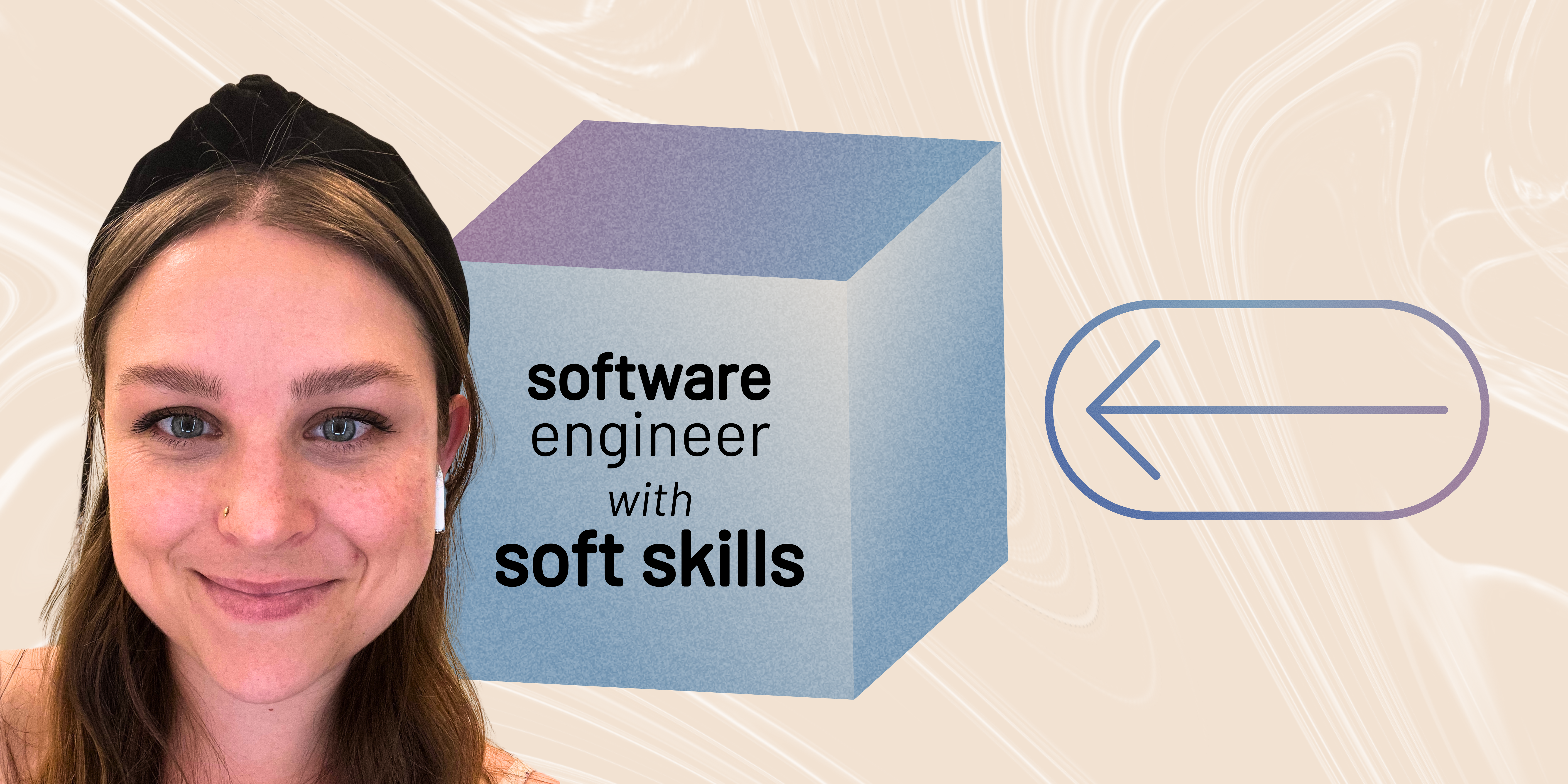 A headshot of Jamee next to the phrase software engineer with soft skills